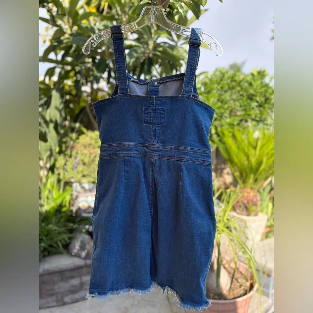 Wax Jean Denim Button-Down Overall Dress Size Large - Image 4