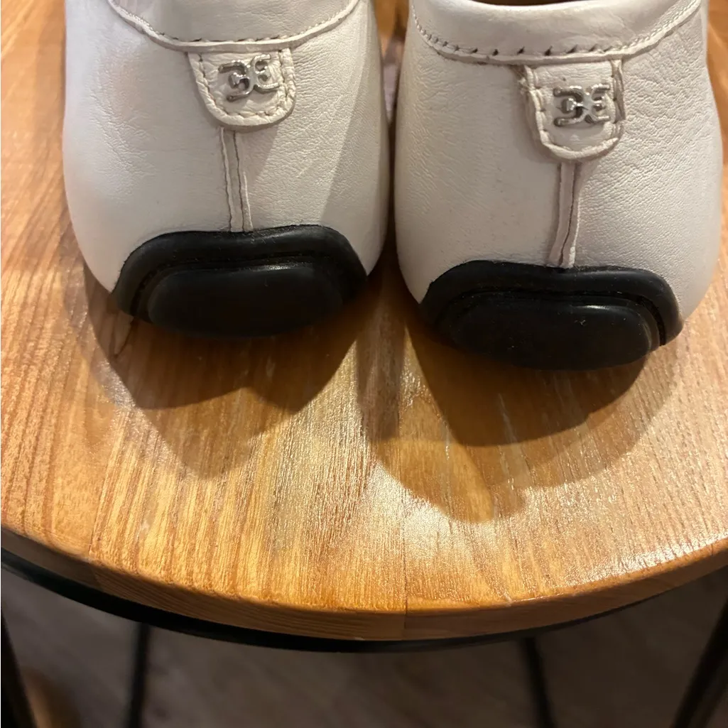 Sam Edelman  Cream Leather Loafers - Image 3