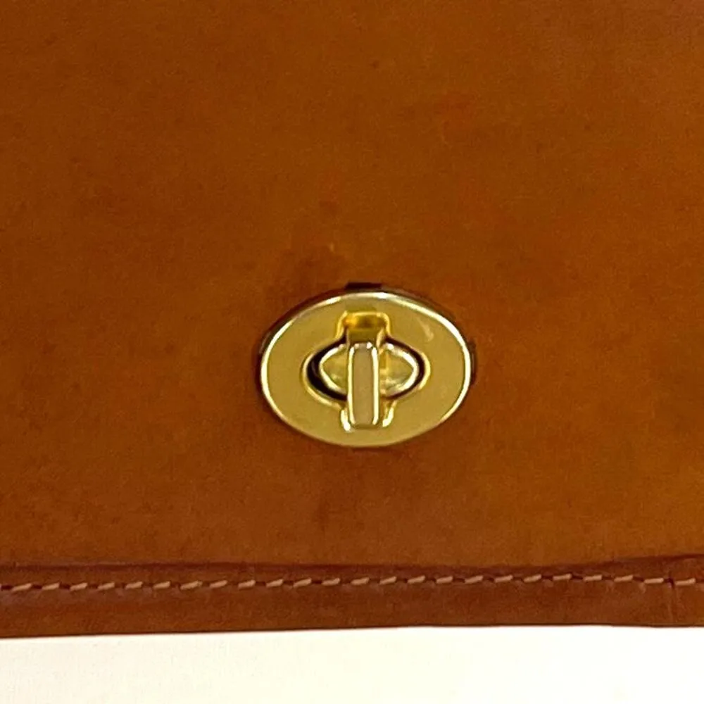 Coach Convertible Clutch 9635 British Tan Leather Shoulder Bag Handbag Purse - Image 5
