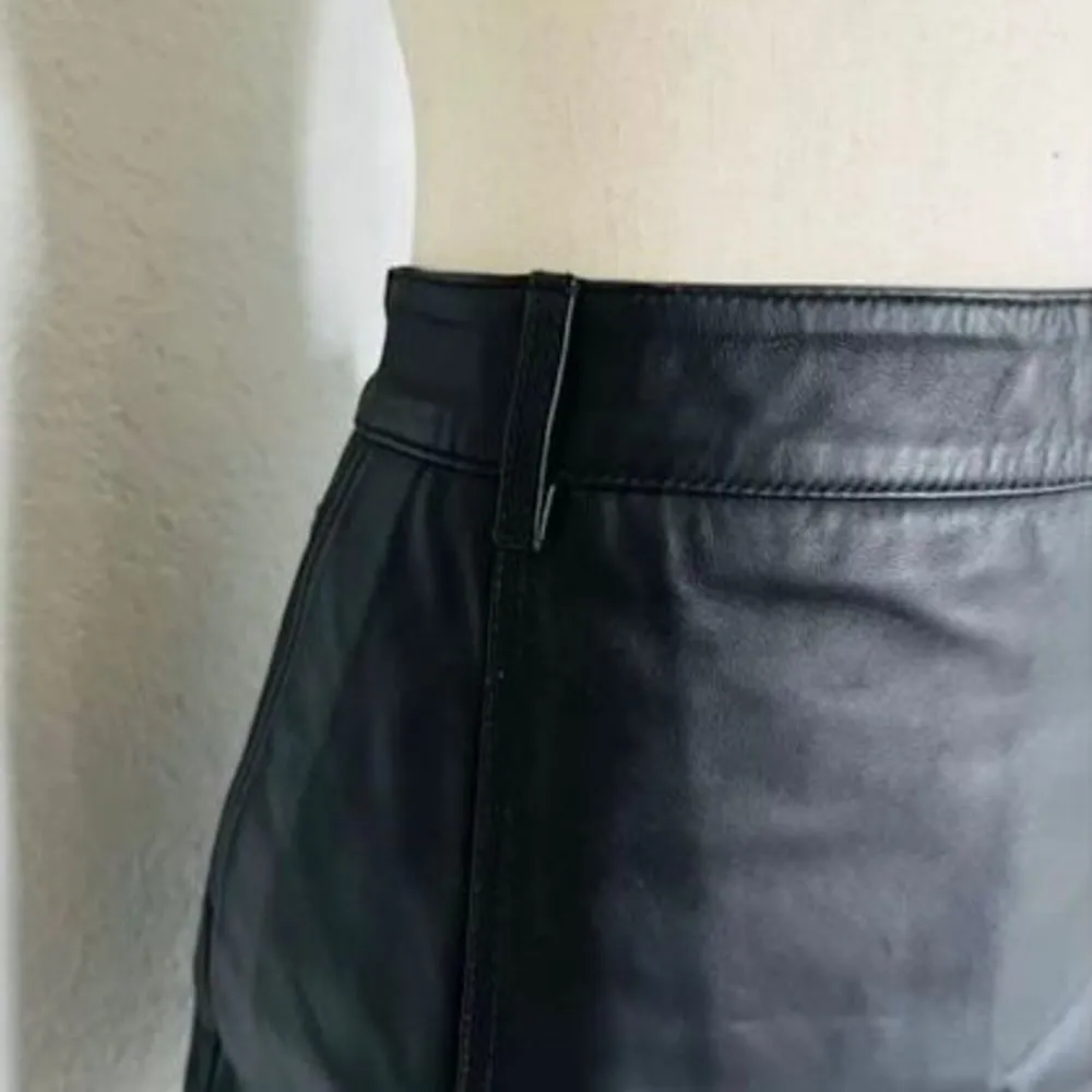 Reiss Mimi Paneled Leather Mini Skirt, Black, Size 10, Designer Luxury, NWT - Image 8