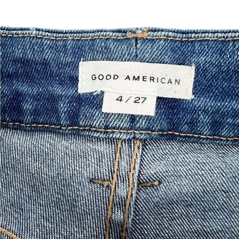 Good American‎ Good Legs Flare Jeans Twisted Slit Indigo 029 Size 4 - Image 10