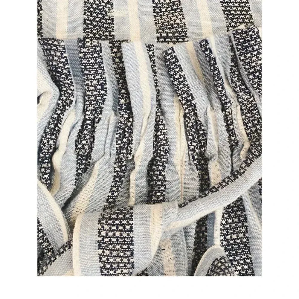 Indigo Rein Stripes Blue Retro High Waist Belted Womens Shorts Sz Small - Image 6