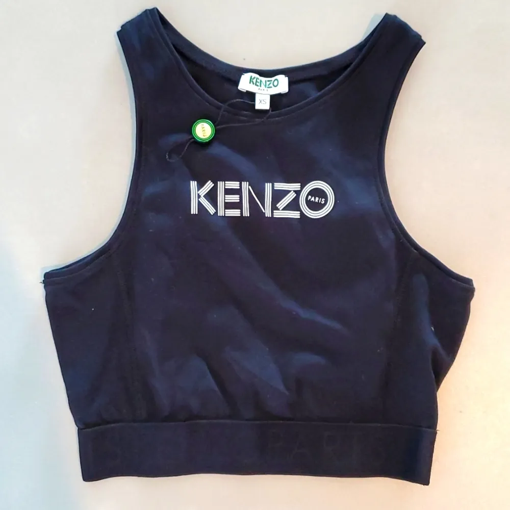 Kenzo Black Logo Cotton Crop Top Size XS - Image 2