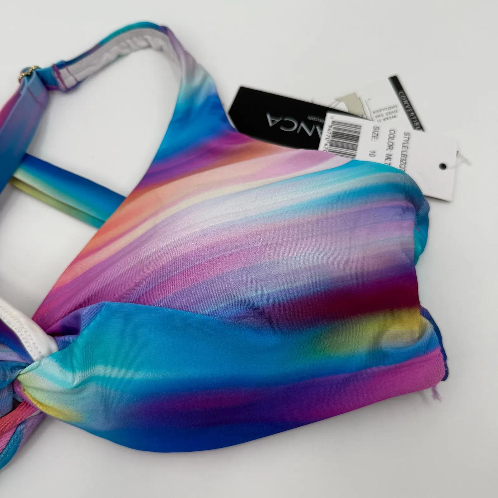 La Blanca Bikini Top Size 10 NWT Sunset Shores Over The Shoulder Underwire Wrap - Image 12