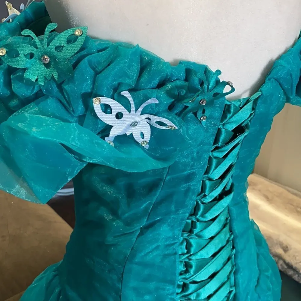 Women’s Fairy Tale Prom Party Dress with Corset Back Size 4 NWT Green - Image 5