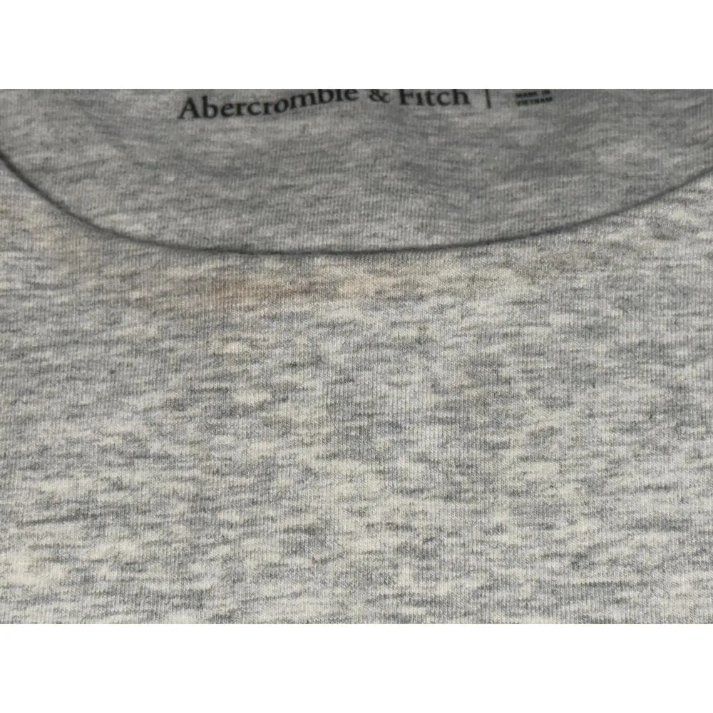 Abercrombie & Fitch Heather Gray Grey Cotton Crew Neck Long Sleeve Bodysuit Sz M - Image 5