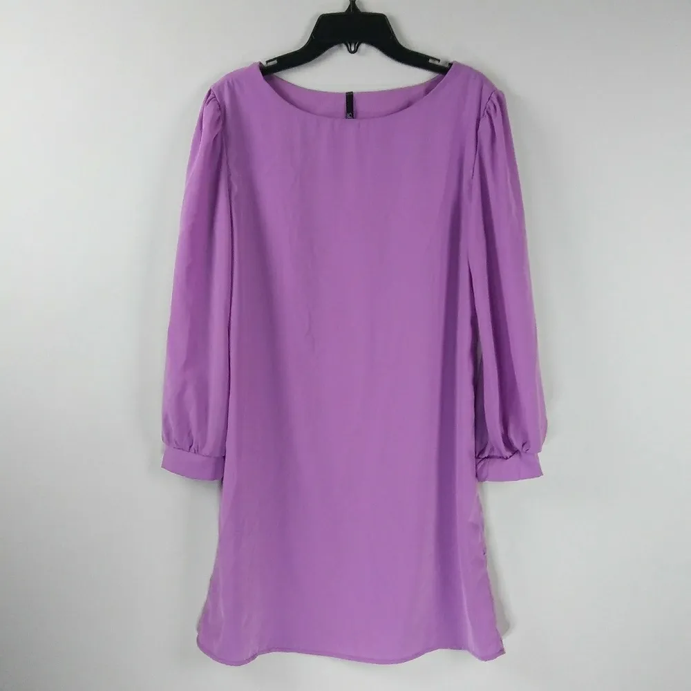 Womens LULU'S Purplish Shift Dress Small Mini Long Sleeve - Image 3