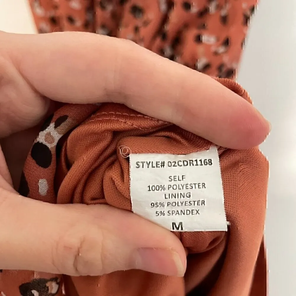 SIENNA SKY Rose Pink Navy ish Cheetah Leopard Animal On / Off the Shoulder Dress - Image 10