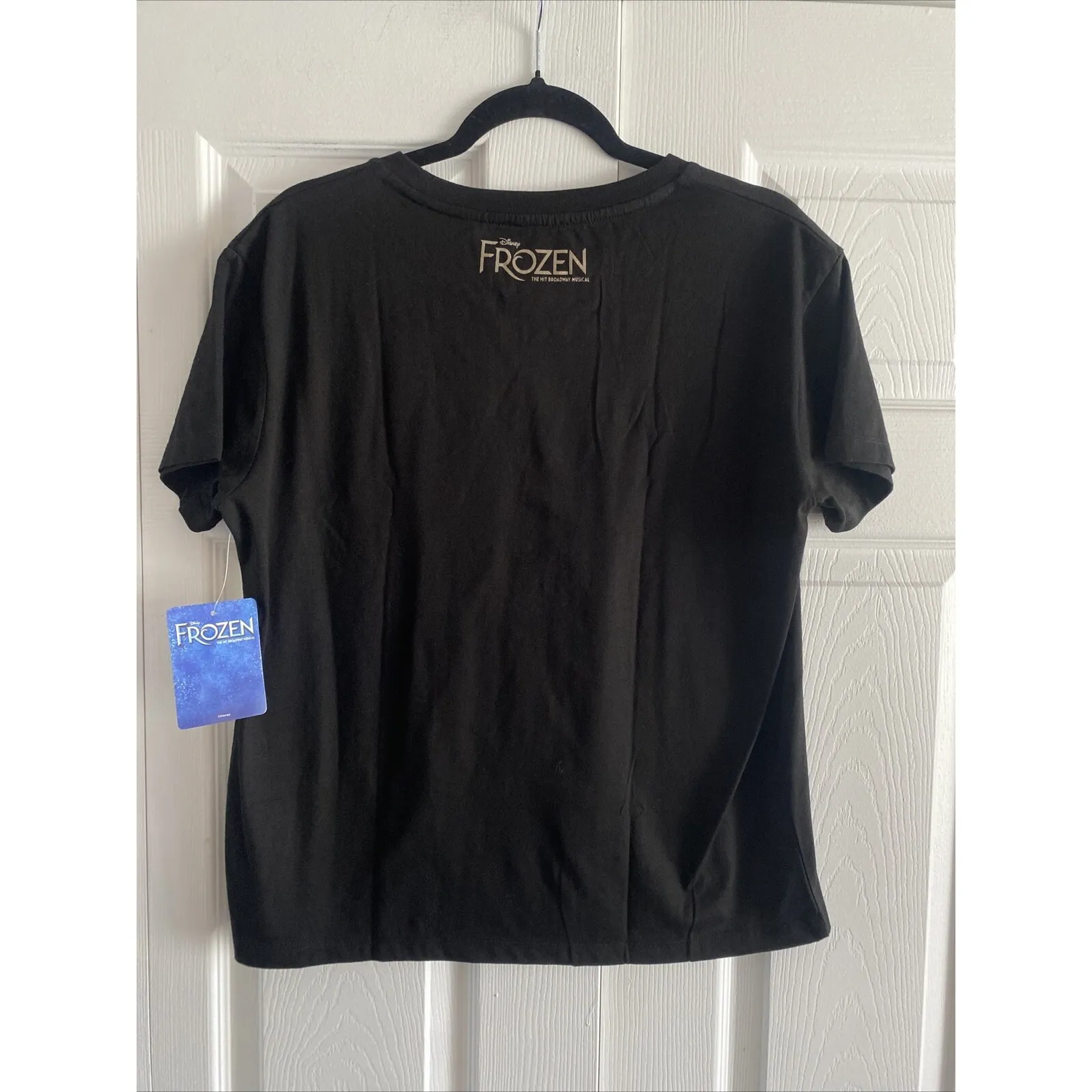 Disney Frozen Broadway Musical Womens Small Ice Queen Black Embellished Tee NEW - Image 5