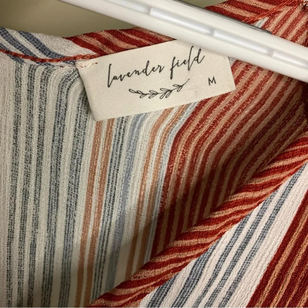 Lavender Field Striped Blouse Size Medium - Image 3