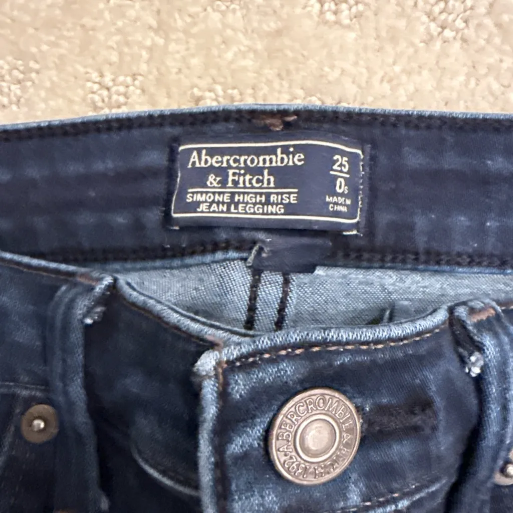 Abercrombie & Fitch Simone High Rise Jean Legging Dark Wash Size 25 (0S) - Image 4
