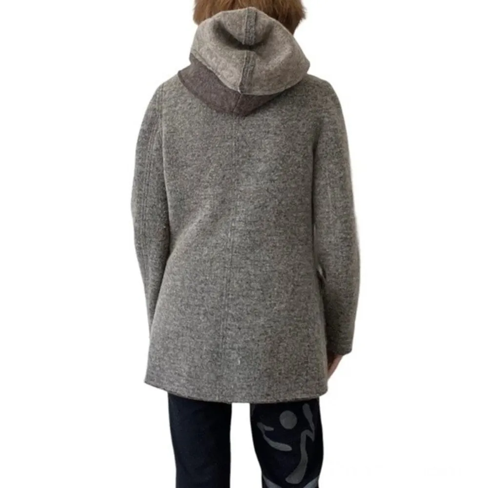 CONBIPEL Poly Wool Blend Sweater Jacket Heathered Taupe Double Breasted 44 M Size M - Image 6