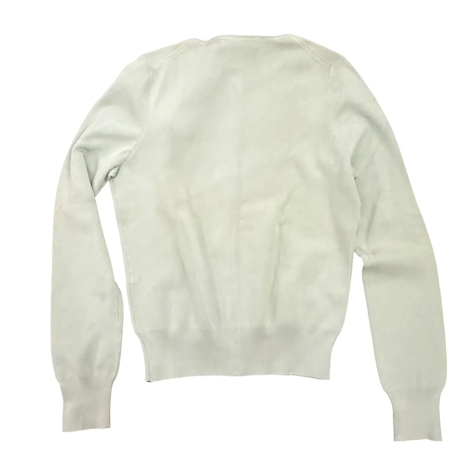 Vintage NEW Casual Corner Silk Stretch Cardigan XS Button Light Green Flower l - Image 2