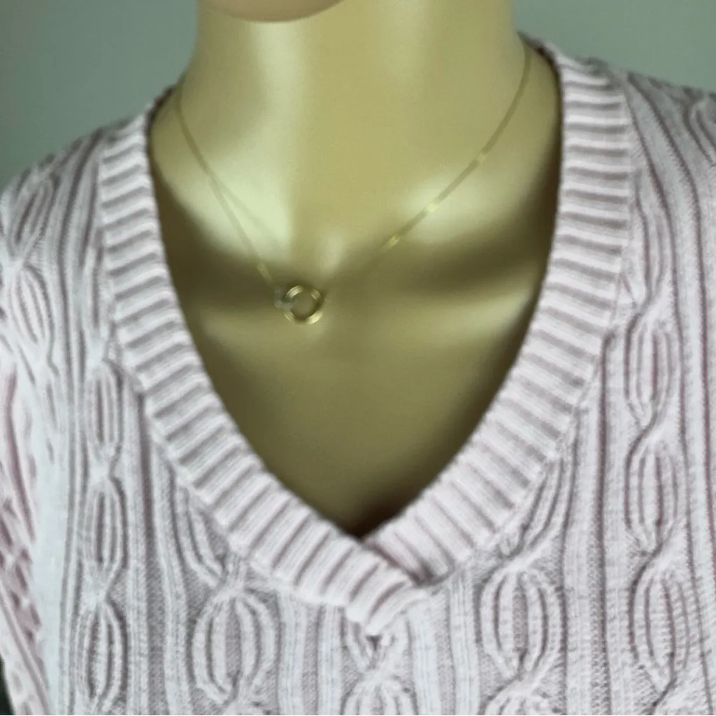 Croft & Barrow Pink‎ V-Neck Sweater with Cable Knit Design - Image 12