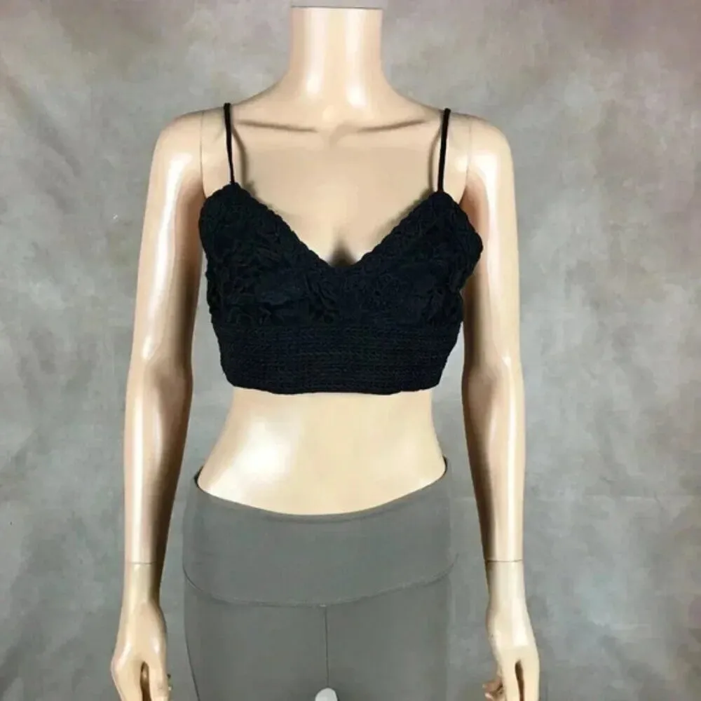 AEROPOSTALE Black Lace Crop Cami Size SMALL - Image 10