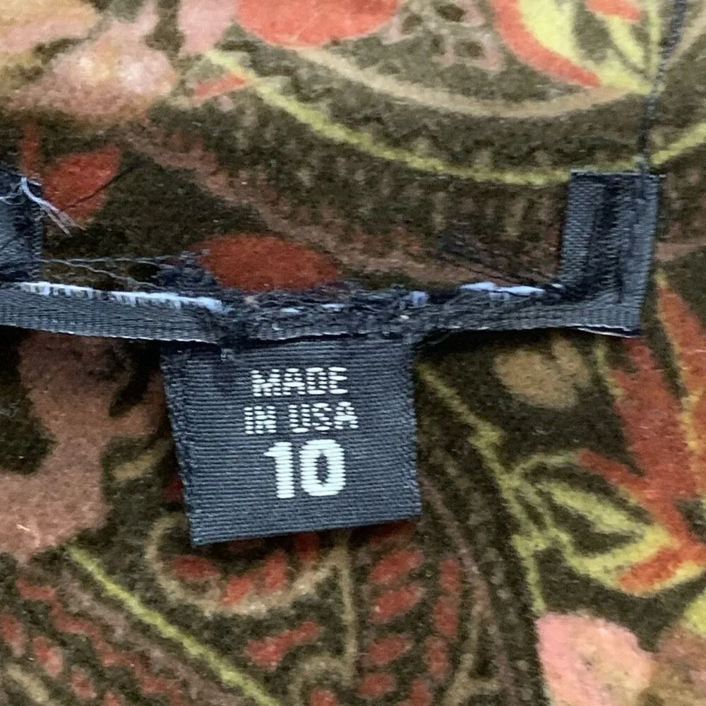 Vintage Brown Dark Floral Paisley Tailored Blazer Jacket Size 10 Made in USA Brown - Image 7