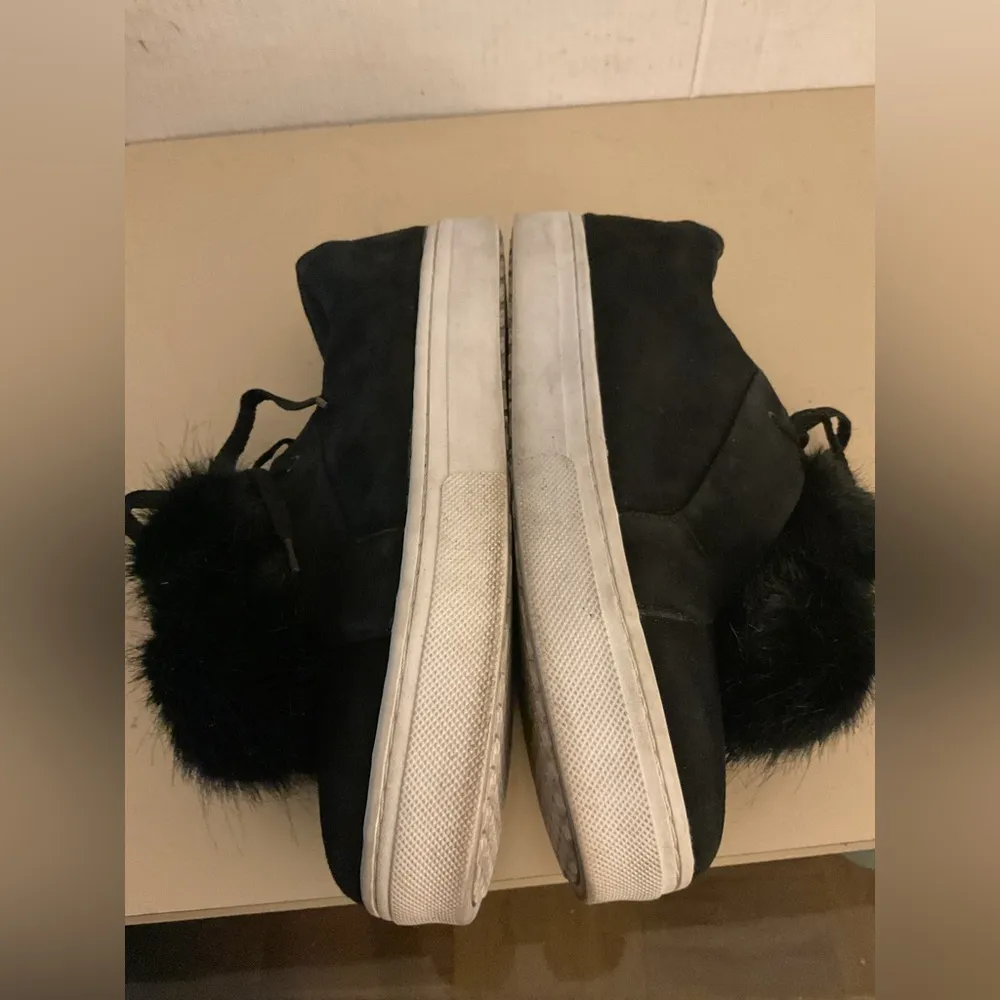 Sam Edelman Black suede women Faux Fur platform Leya Sneakers size 10 - Image 8