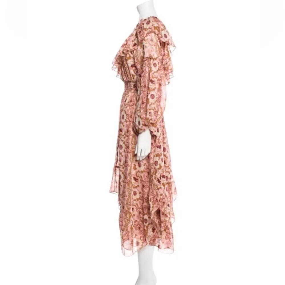 MISA Vola Floral One Shoulder Midi Dress San Lorenzo Flora Pink Size M NWT - Image 5