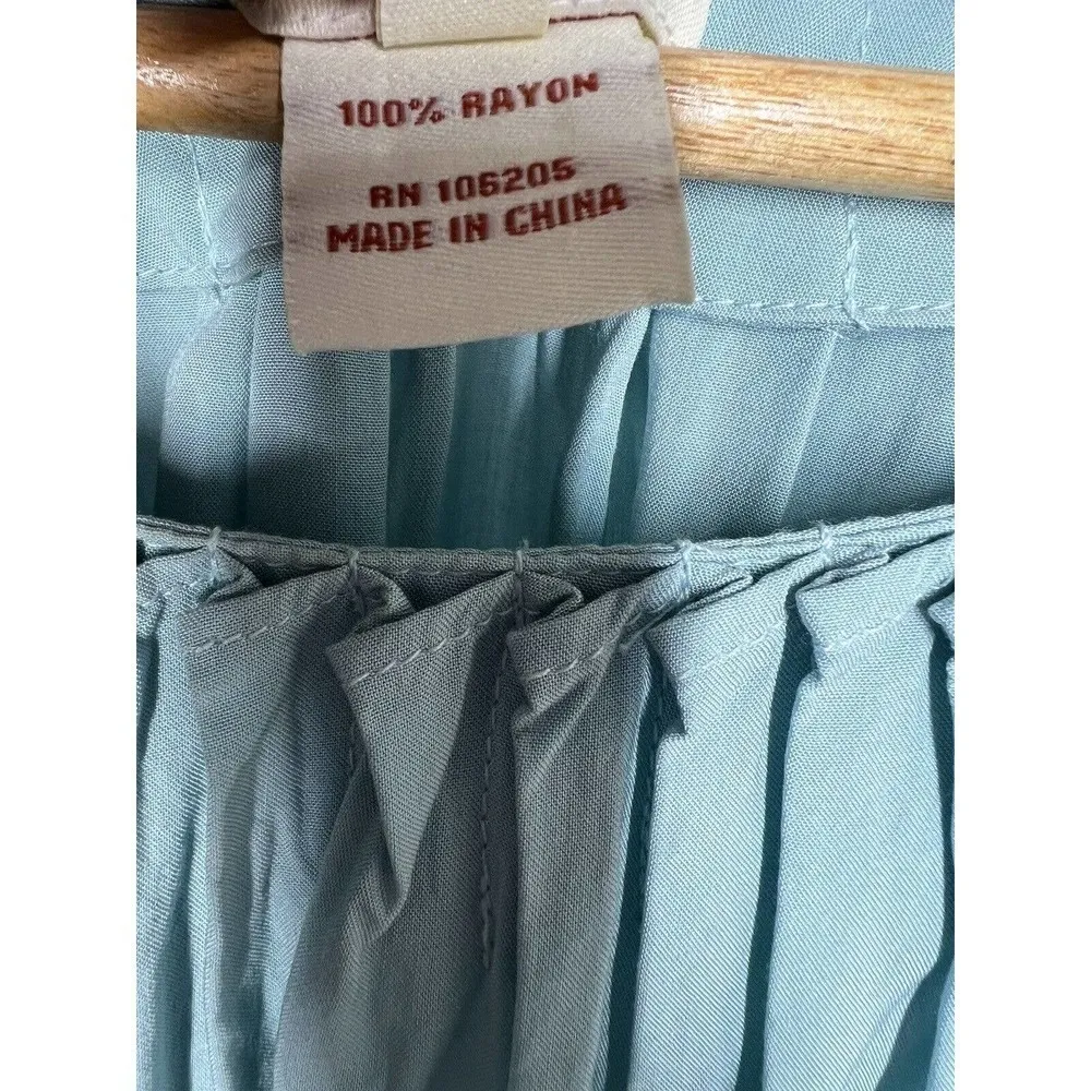 Sundance Sweet Serenade Top XS Pleated Ruched Dolman Bubble Sleeve Light Blue - Image 4