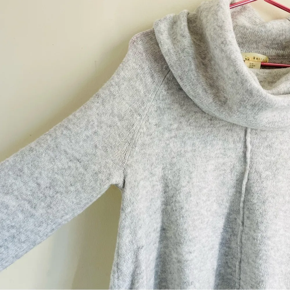 Anthropologie Kaisley Alpaca Blend Oversized Cowl Neck Sweater Grey size M - Image 4