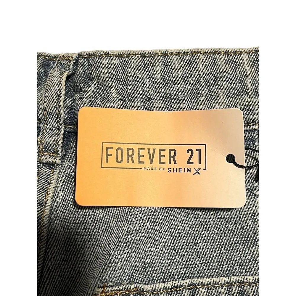 Forever 21 + Shein Women's Size 26 Blue Denim Cutoff Shorts Frayed Hem Crooked - Image 7