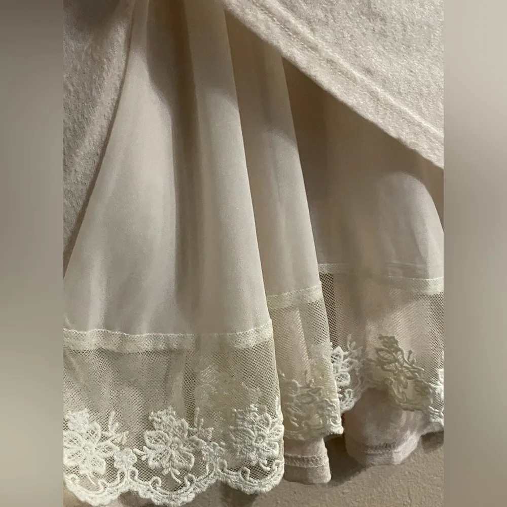 Umgee - Cream Lace Trim Tunic Top Dress Size Medium - Image 4