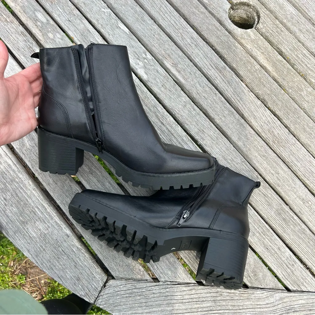 ASH Mastro black leather Chelsea platform boots size‎ 8.5 - Image 12