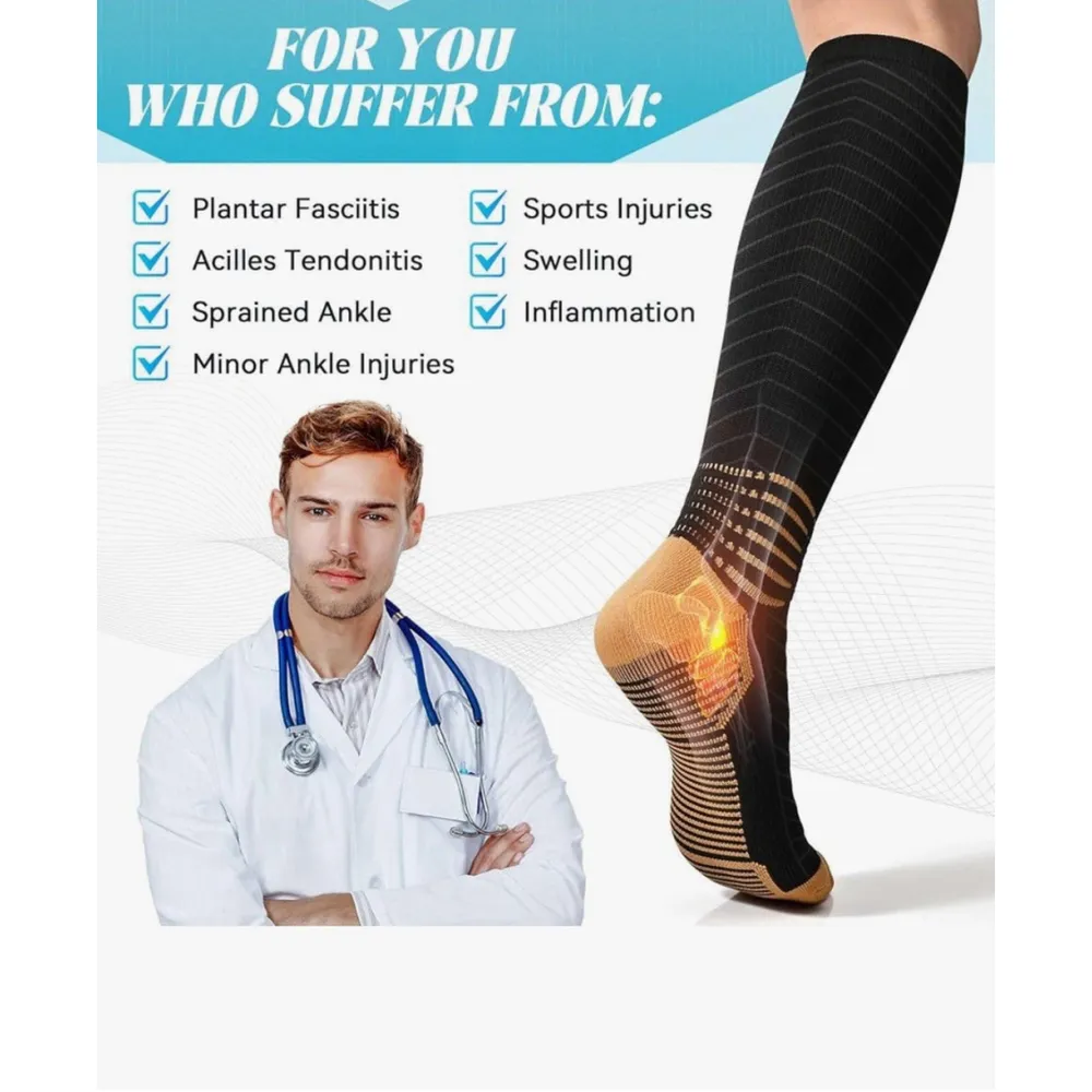 Copper Compression Socks Adult L Ankle Support V - Image 5