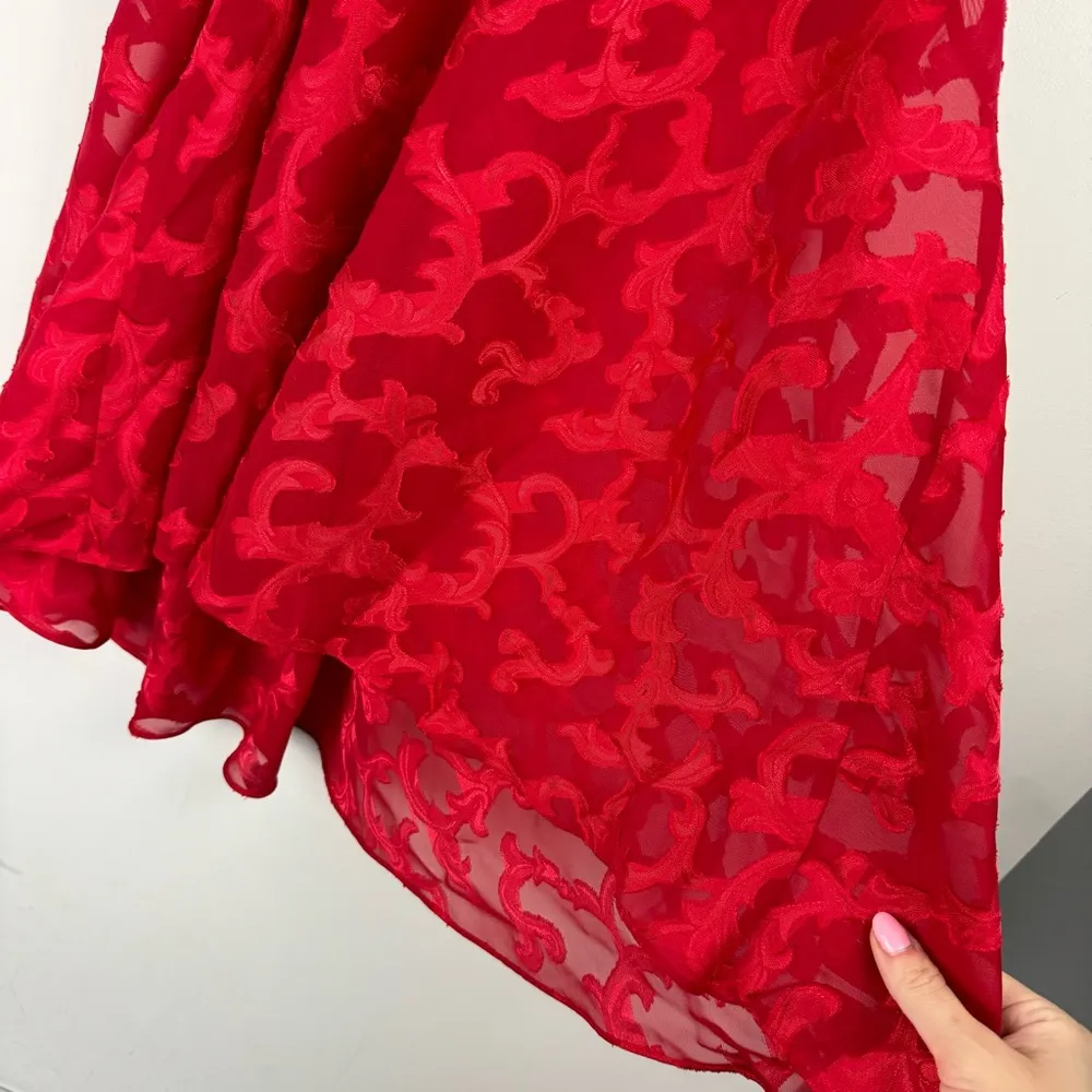 Vtg Victoria’s Secret Red Semi Sheer Slip Dress Sz Medium Babydoll - Image 15