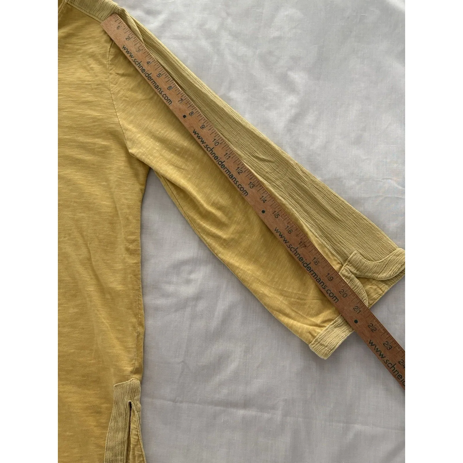 Soft Surroundings Hoodie Tunic Size L Heather Yellow Pullover Light Sustainable - Image 16