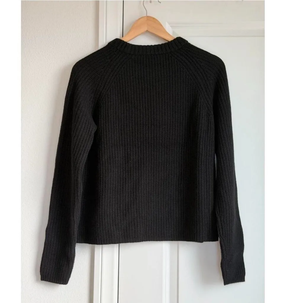 Jenni Kayne Cashmere Fisherman Sweater in Black, Size Small - Image 8