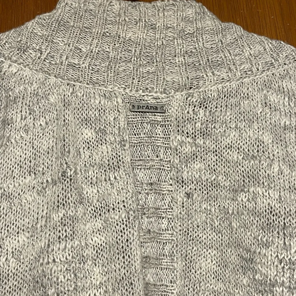 prAna Woman's Grey Casual Organic Cotton Blend Cadigan Size Large - Image 6