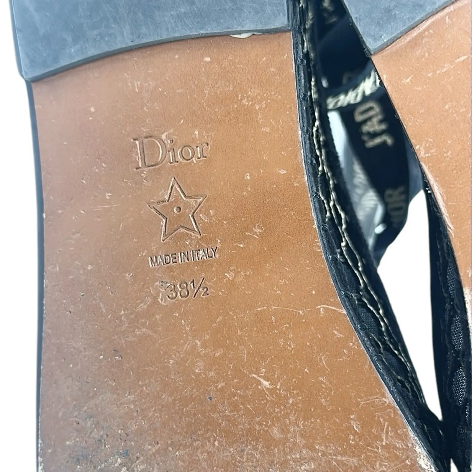 Dior Nicely-D Resille Ankle Wrap Ballet Flats Shoes Black Size 38.5 - Image 7