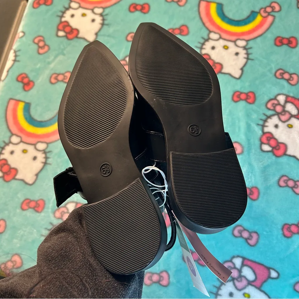 Size 6.5 Peyton Double Buckle black Slingback Flats by wild fable alternative - Image 7