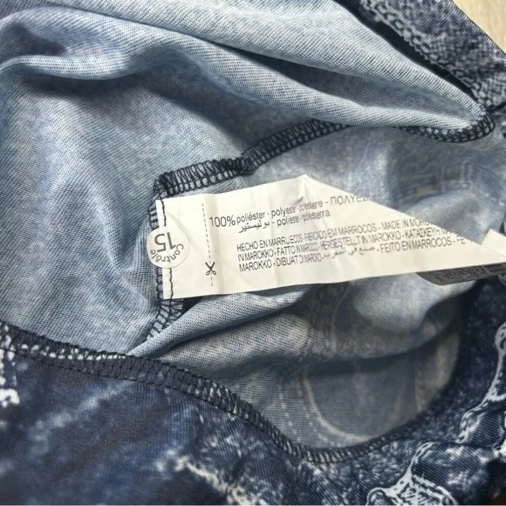 NEW ZARA Denim Effect blue high waisted midi skirt women's size medium - Image 11