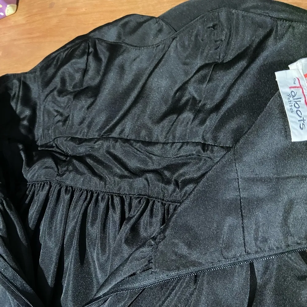 🥳 HOST PICK Vintage Talbots Kappi 80’s Black Taffeta Strapless Dress Size SP - Image 6