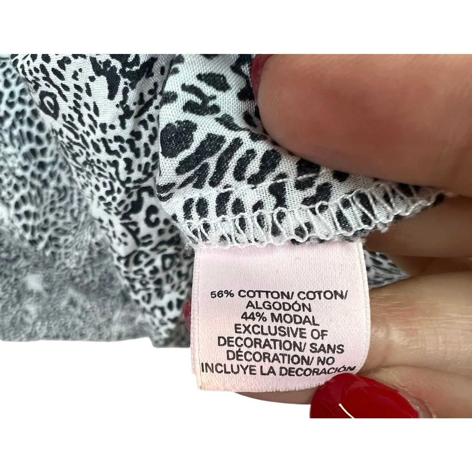 Victoria's Secret Animal Print Women's Night Gown Black White XL - Image 6