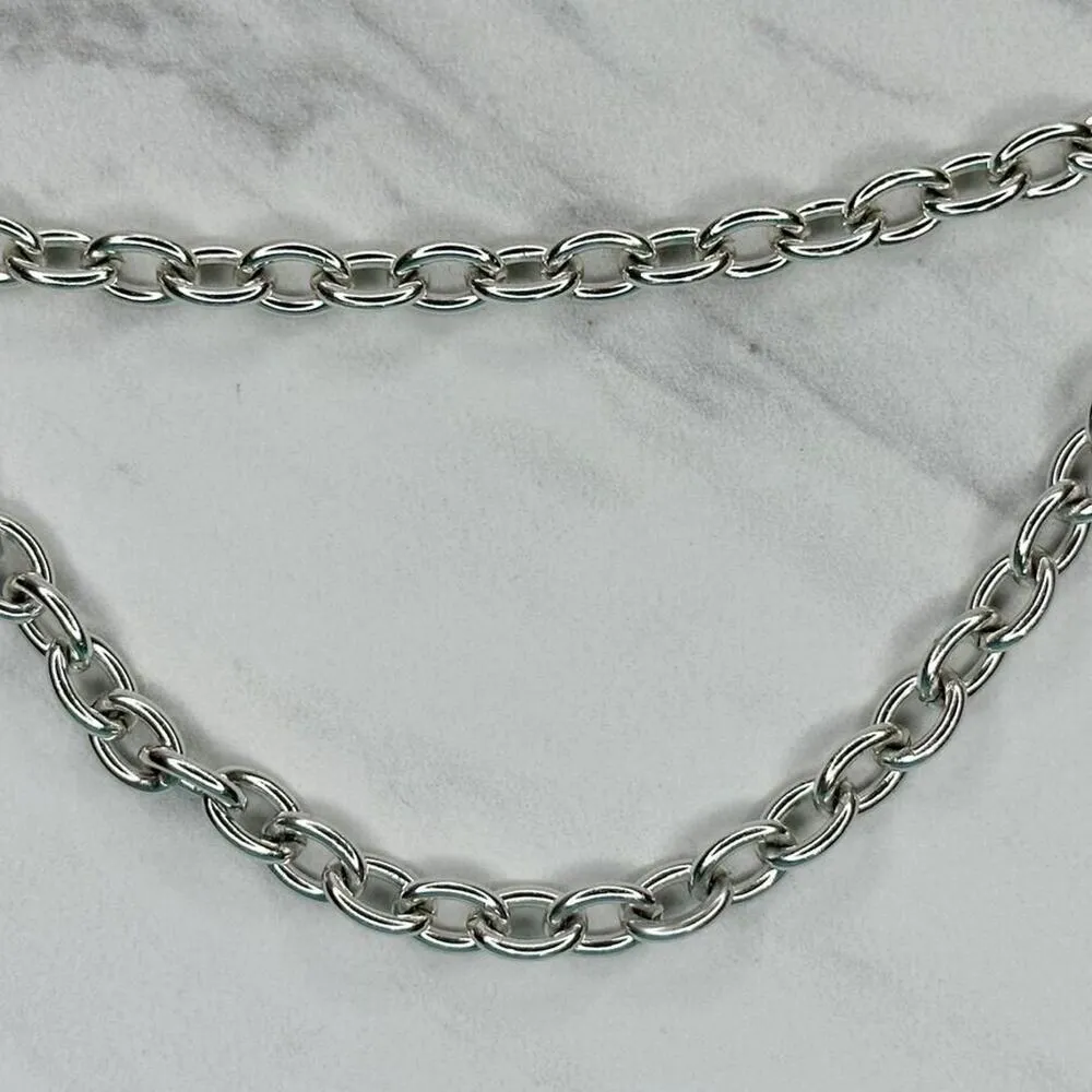 Silver Tone Chain Belt Coin Charm Y2K Festival Style Extra Small/Small ✨ - Image 4