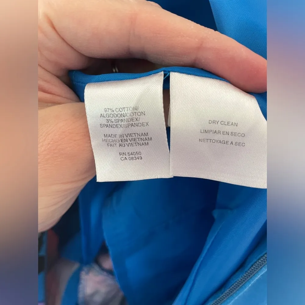 Nine West Womens dress blue stretch floral A-line size 10 - Image 8