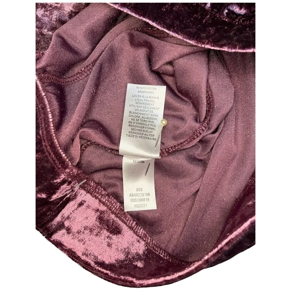 New Nordstrom Abound Crushed Velvet Velour Mini Retro 90s Y2K Skirt Burgundy XS - Image 3