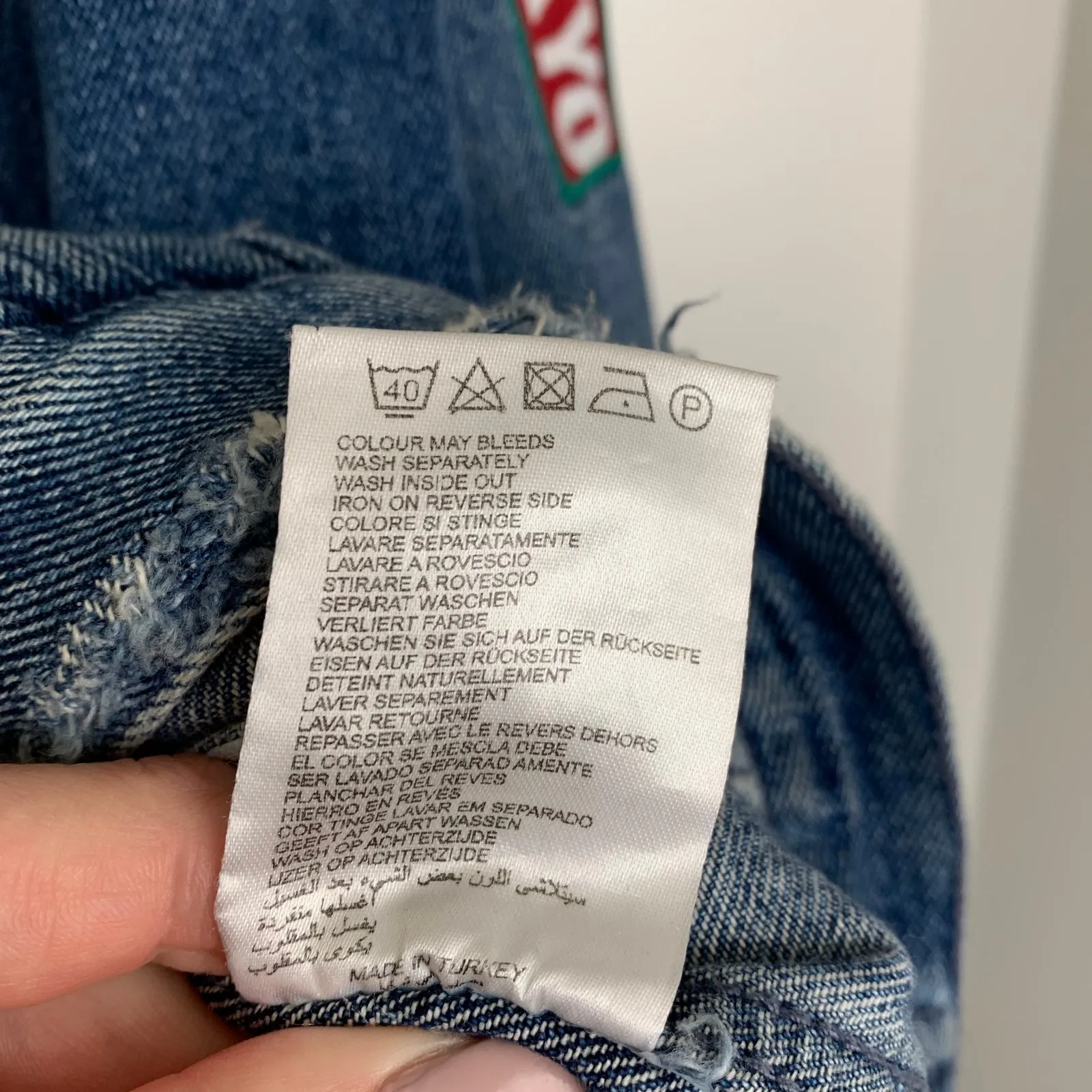 Zoe Karssen Jeans Jacket Patch Graphic Denim Womens Distress Large Blue - Image 14