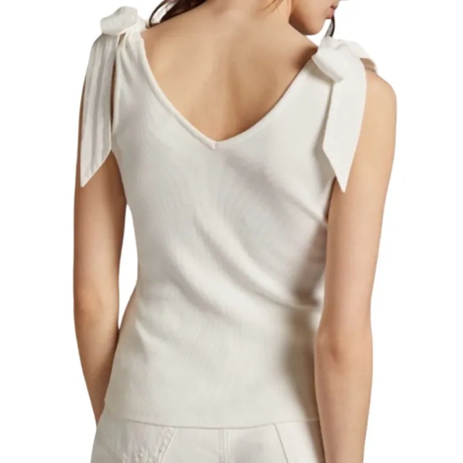 Anthropologie Maeve The Rafaela Bow-Tie Tank - White L - Image 3