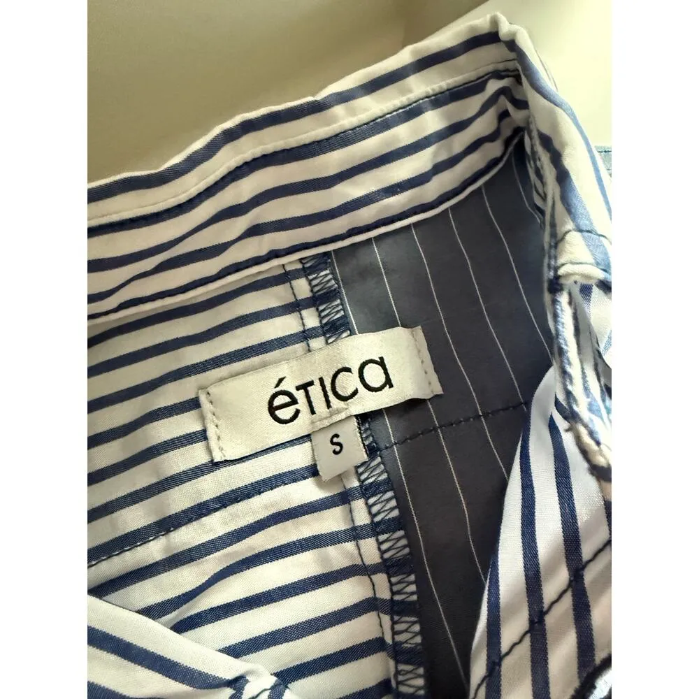 $178 New Etica Striped Button Down - Image 4