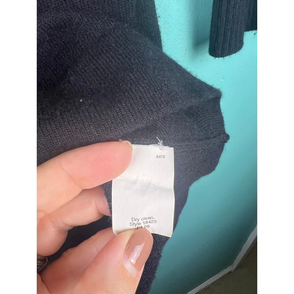 J.Crew Wool Cashmere Turtleneck Sweater Dress XS Black | Long Sleeve Knit with P - Image 5