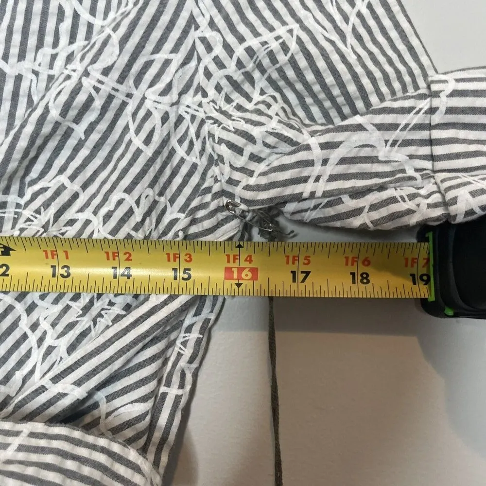 NWT Eva Franco Loretta Wrap Dress Hibiscus Stripe Gray Size 2 - Image 13