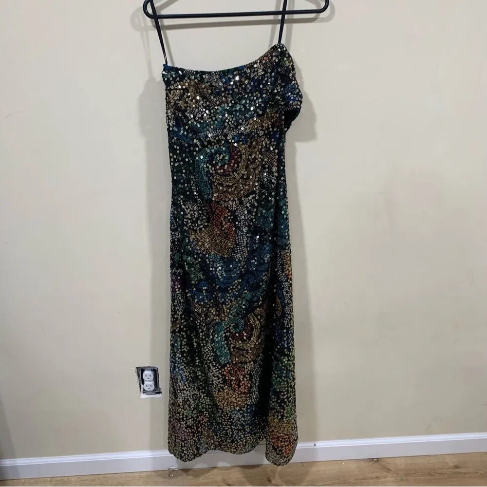 NWT Verb by Pallavi Singhee Halter Cutout Sequin Midi Dress size small - Image 8