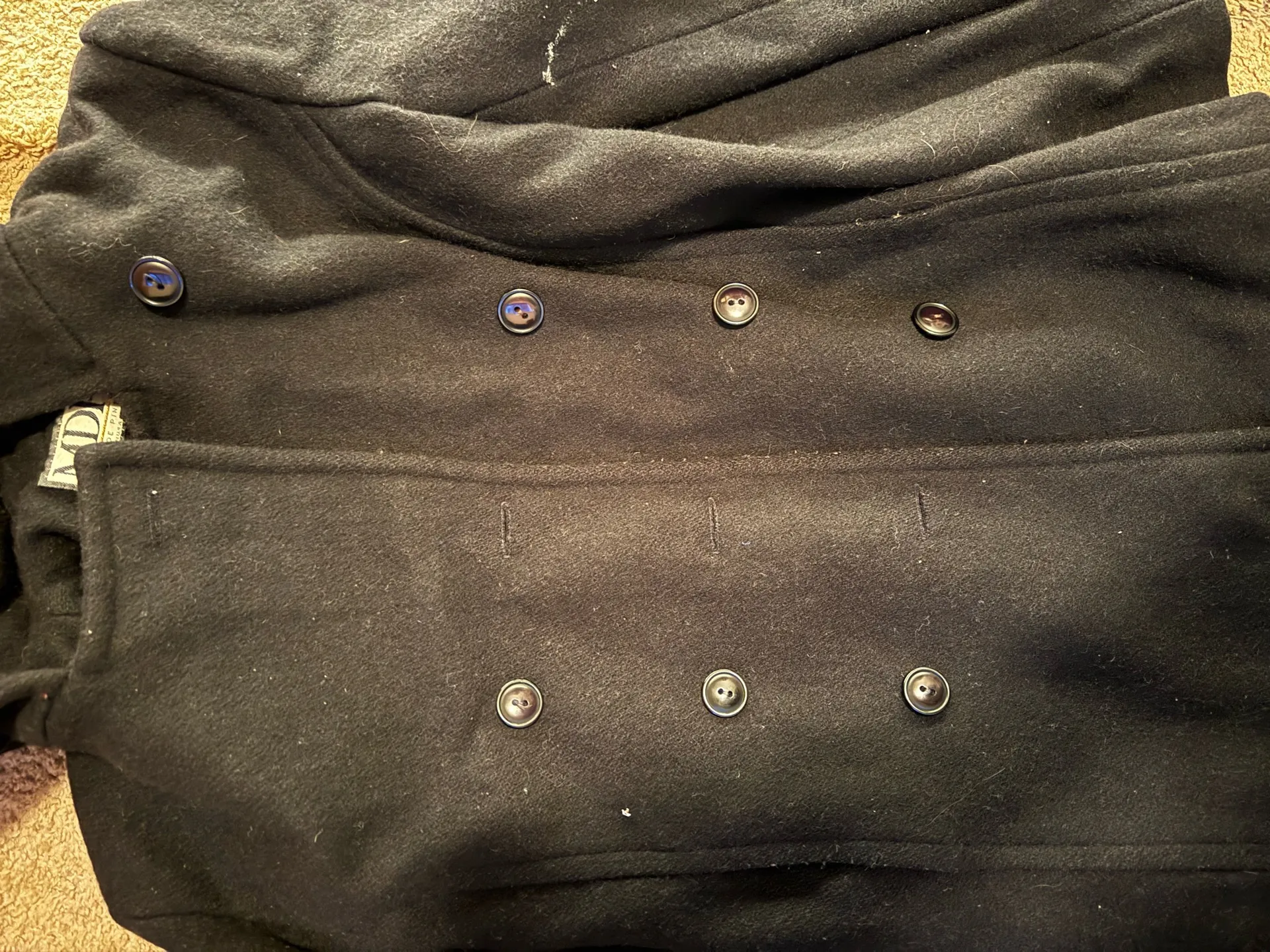 Black dress coat with hood - Image 5