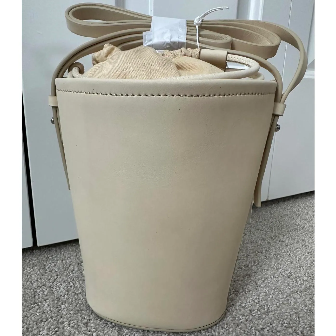 COS Mini Bucket Bag - Nubuck Crossbody/Shoulder Bag NWT Buttermilk - Image 2