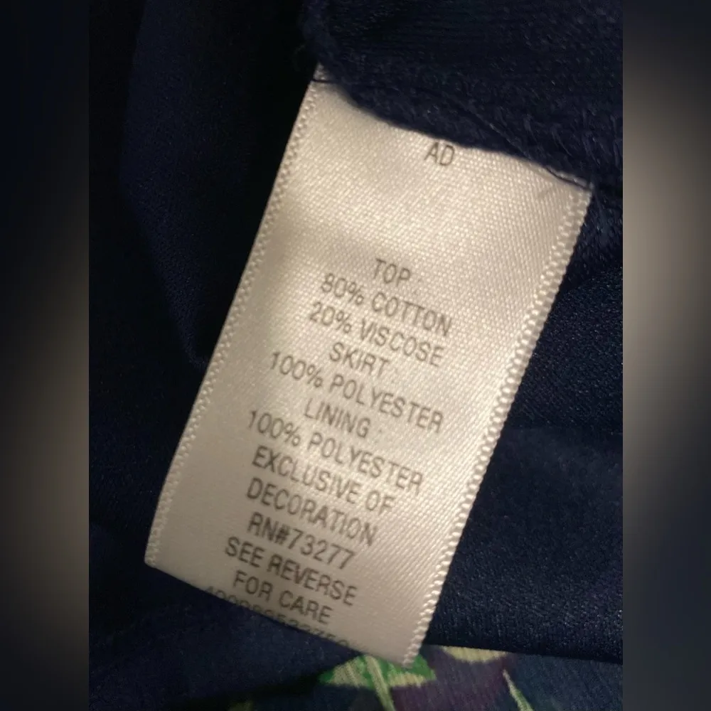 Navy Blue Sleeveless Maxi Dress With Tropical Floral Palm Leaf Details - Image 11