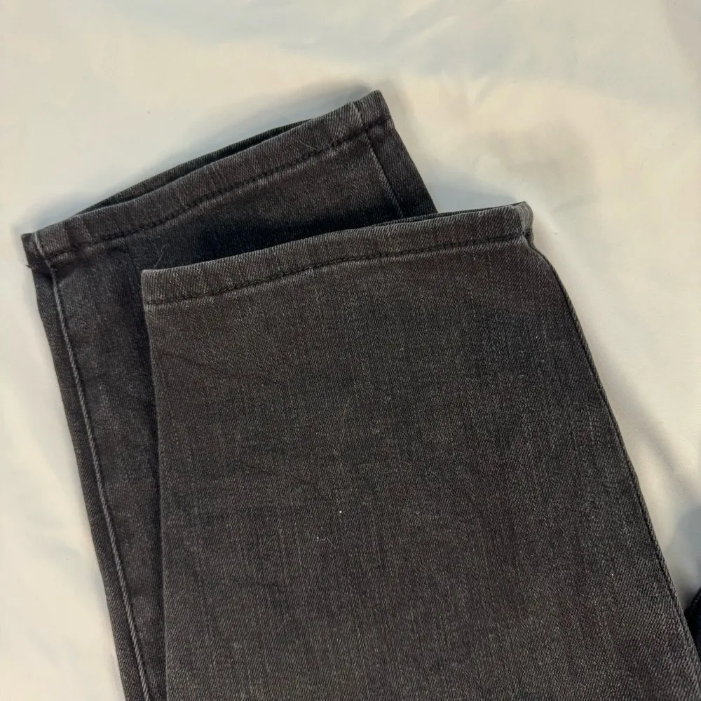 Good American sz 24 Good Waist Black Skinny Jean Zip Fly Corded Detail Knee Moto - Image 8